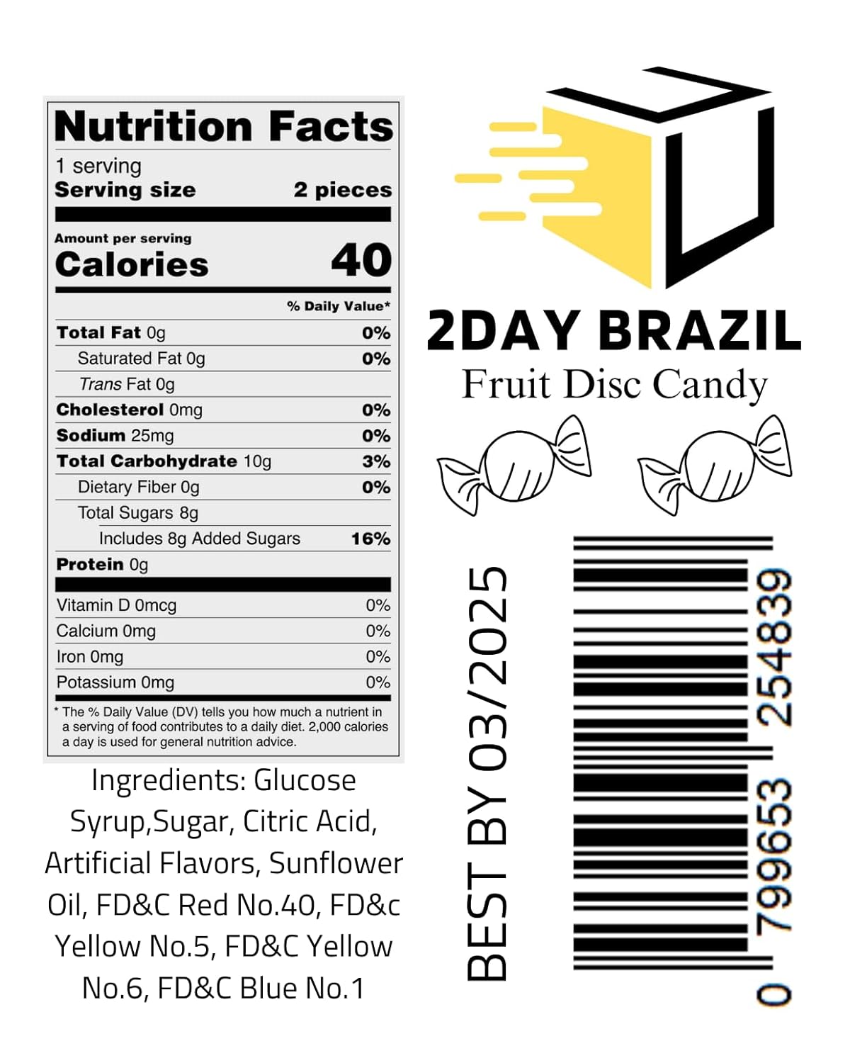 Paçoquita Amendoim Doce | Peanut Candy bar 11.2oz By 2DAY BRAZIL®